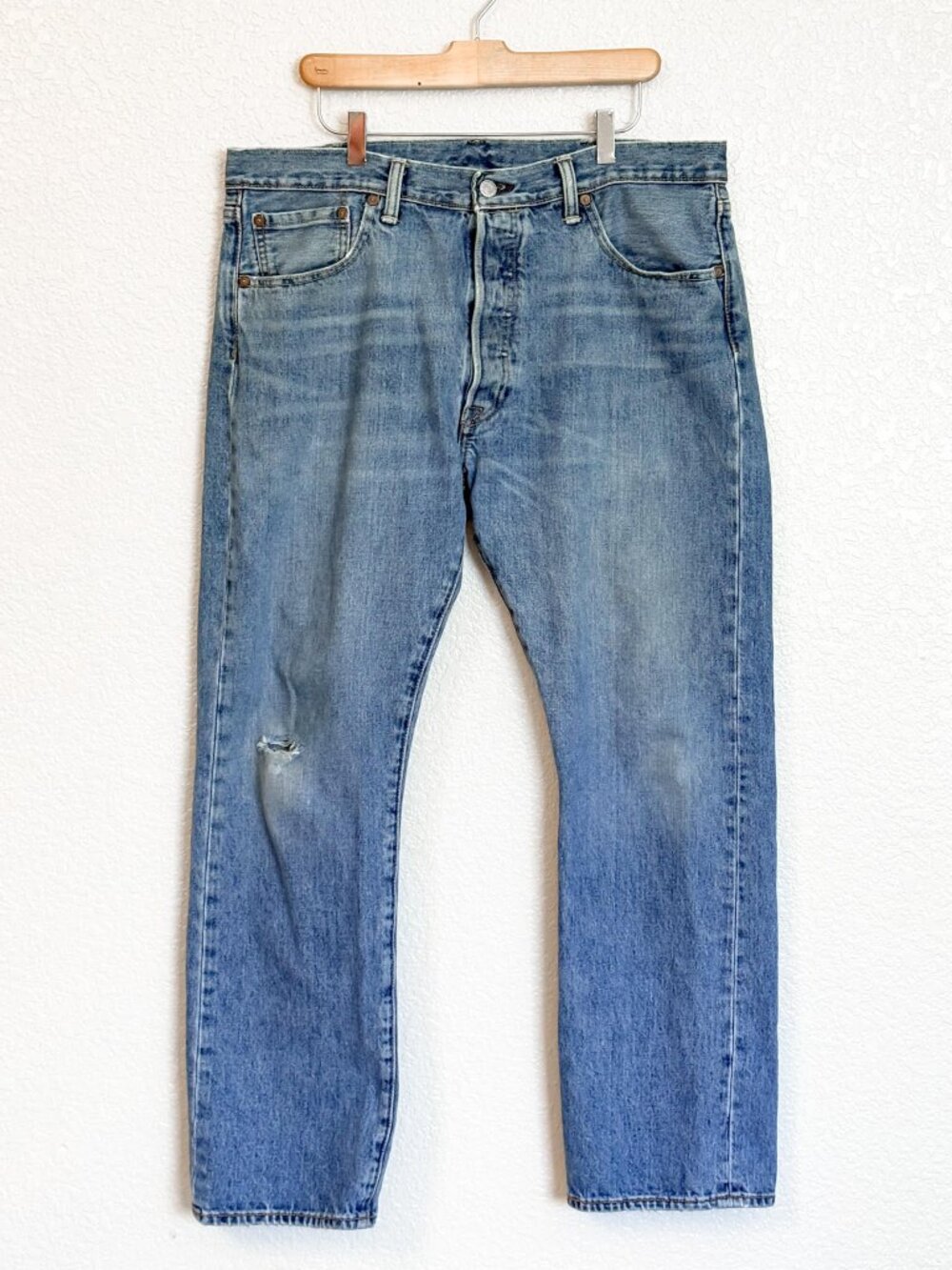 Levi's White Oak Cone Denim Jeans Men's 38x30 Blue Made in USA Faded